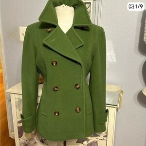 Charter Club Green Double-Breasted Pea Coat